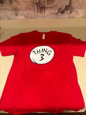 Bella Canvas Red "Thing 3" Short Sleeve Tee